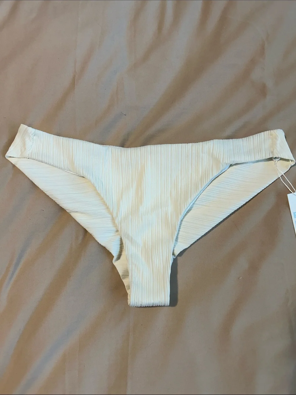 Frankies Bikinis Dawson Plissé Cheeky Bikini Bottom Cannoli NWT XL